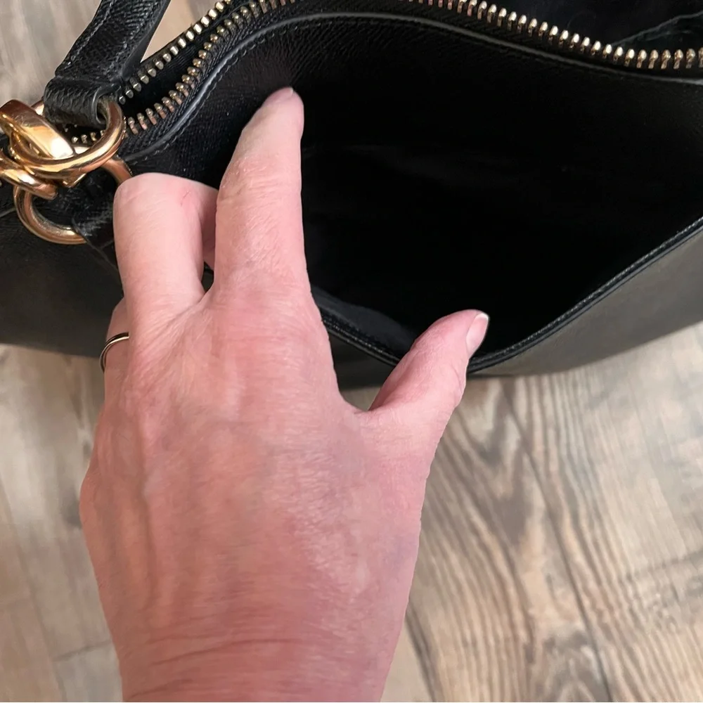 Coach Black Pebbled Leather Ava Tote Bag EUC - Picture 5 of 15